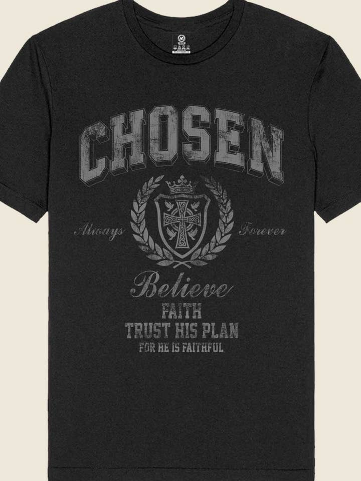 Chosen Faith Crest Tee for wholesale by Art by Forgrand