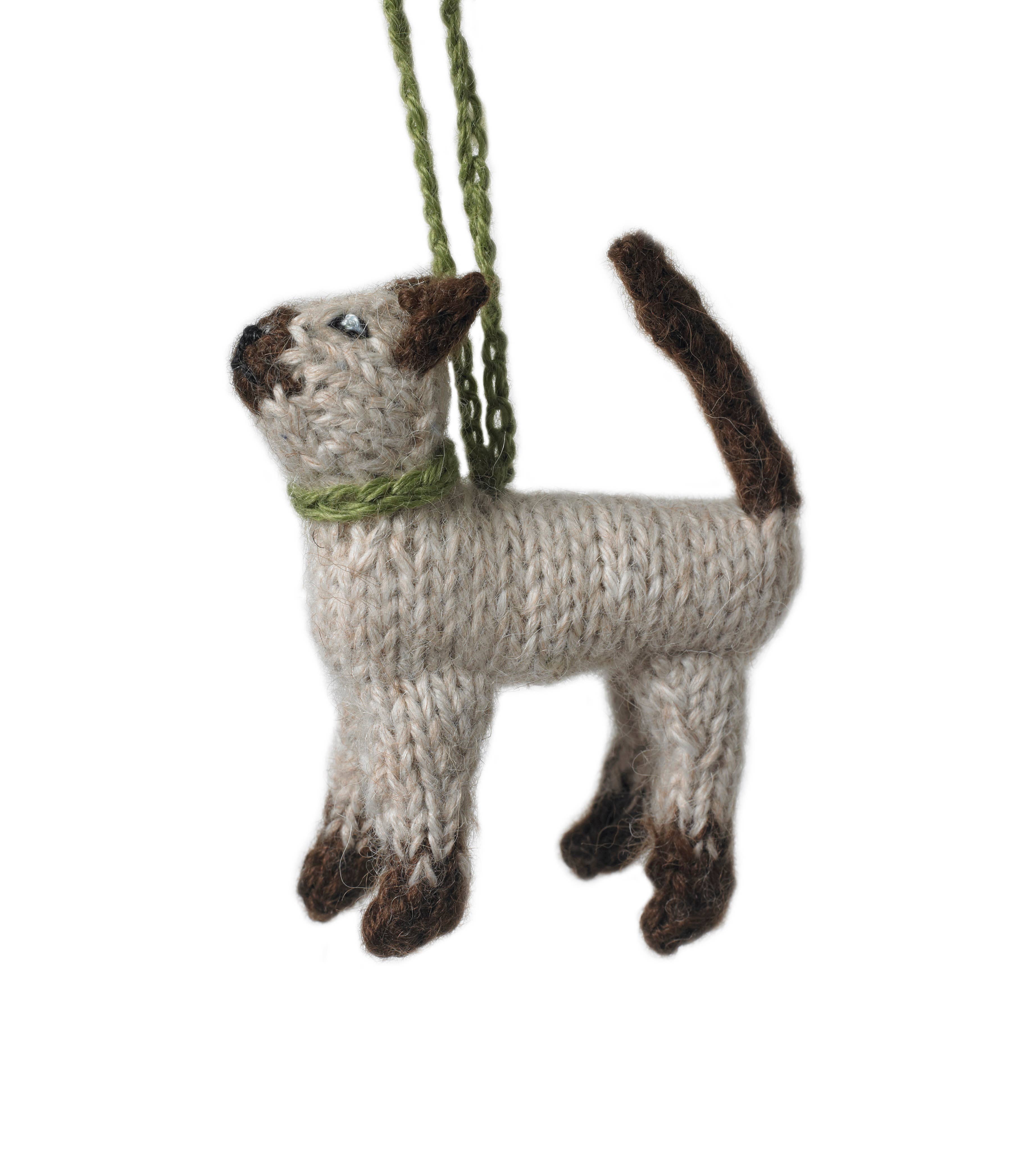Arcadia Home - Wholesale Ornament - Hand Knit Alpaca Wool Christmas Ornament - Siamese Cat0