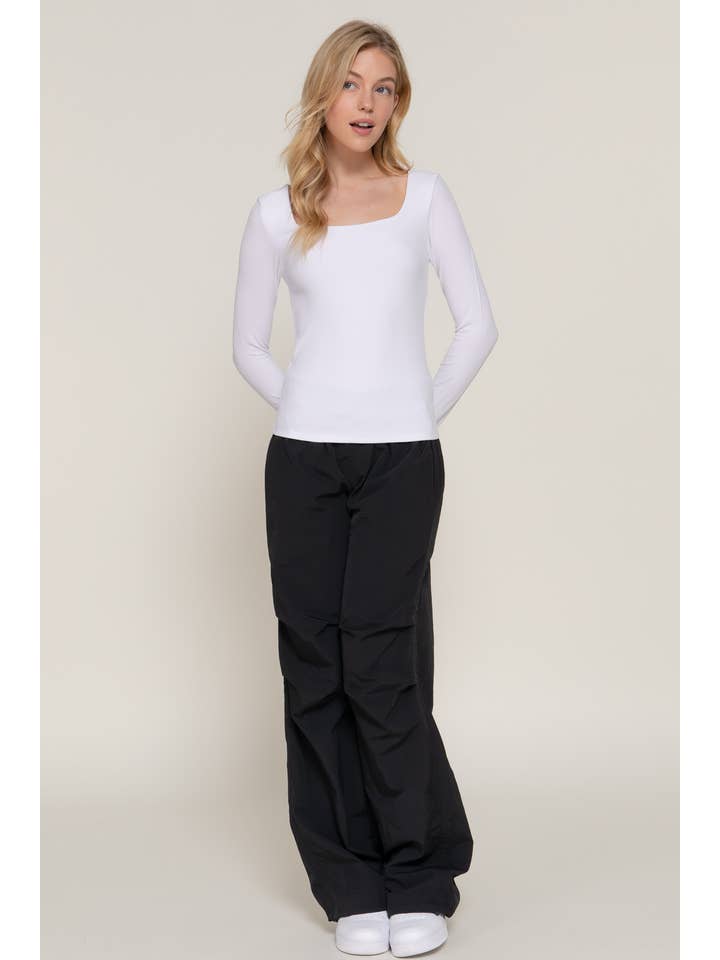 Active Basic | Active USA - Wholesale Knit Top - Women's - Long Sleeve Square Neck Double Layer Ribbed Knit Top15