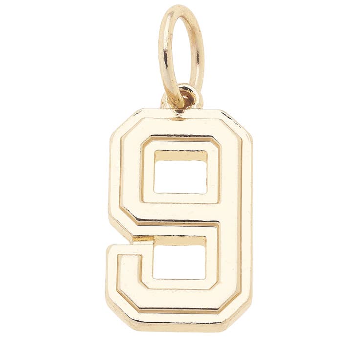 Canvas Style - Wholesale Individual Charm/Pendant - Number Charm in Shiny Gold10