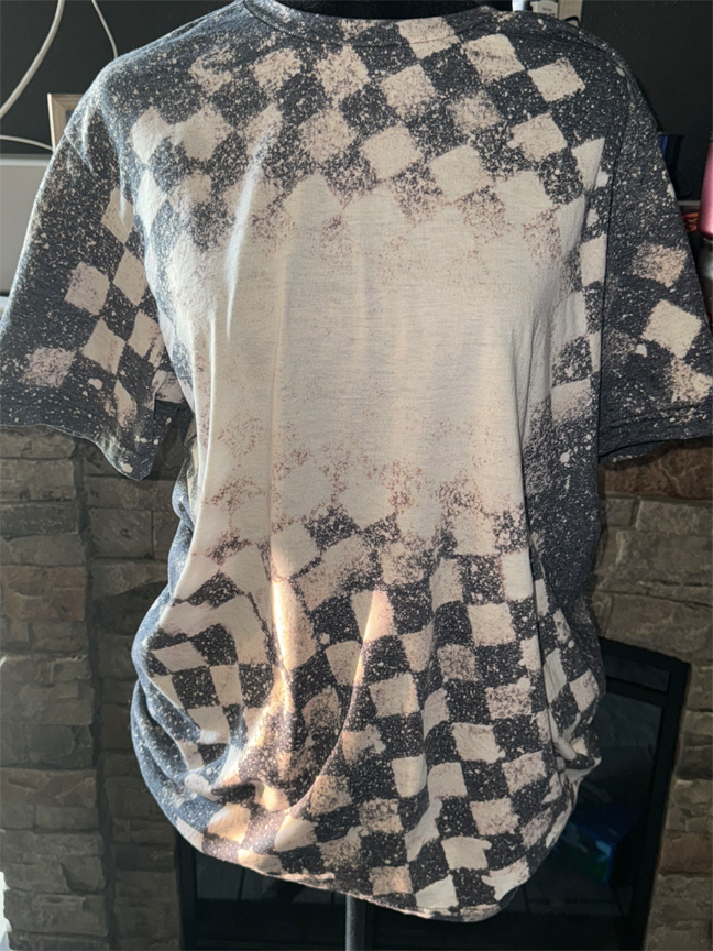 Southern Charm Boutique - Wholesale T-Shirt - Women's - Blank Checkered Bleached Tee1