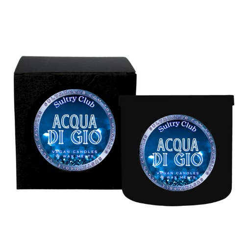 SULTRY CLUB CANDLES - Wholesale Jar/Filled Candle - ACQUA DI GIO (TYPE) VEGAN CANDLE