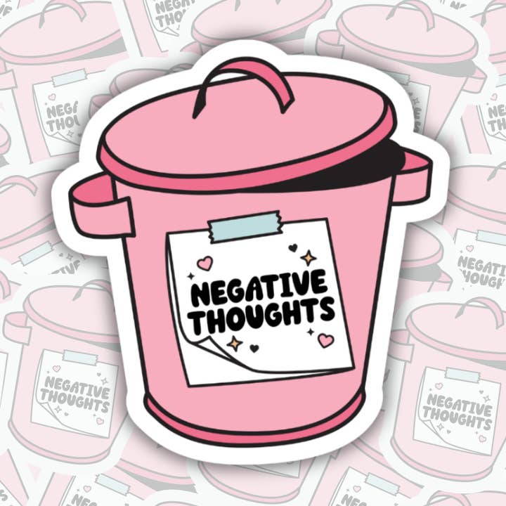 Negative Thoughts Waterproof Stickers for wholesale by Konfetti & Co
