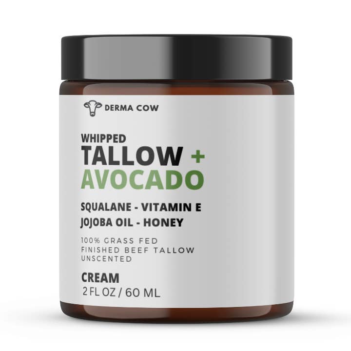 Tallow Cream + Avocado, Squalane, Vitamin E, Jojoba, Honey for wholesale by Derma Cow