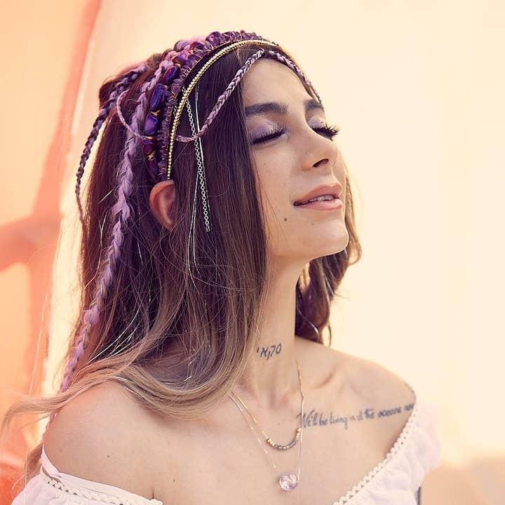 The Queen of Quartz - Wholesale Fashion headband – women's - Amethyst Chip Headband2