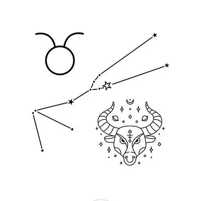 Sioou – wholesale Tillfällig tatuering – Oxen Stjärntecken Tillfällig tatuering, konstellation