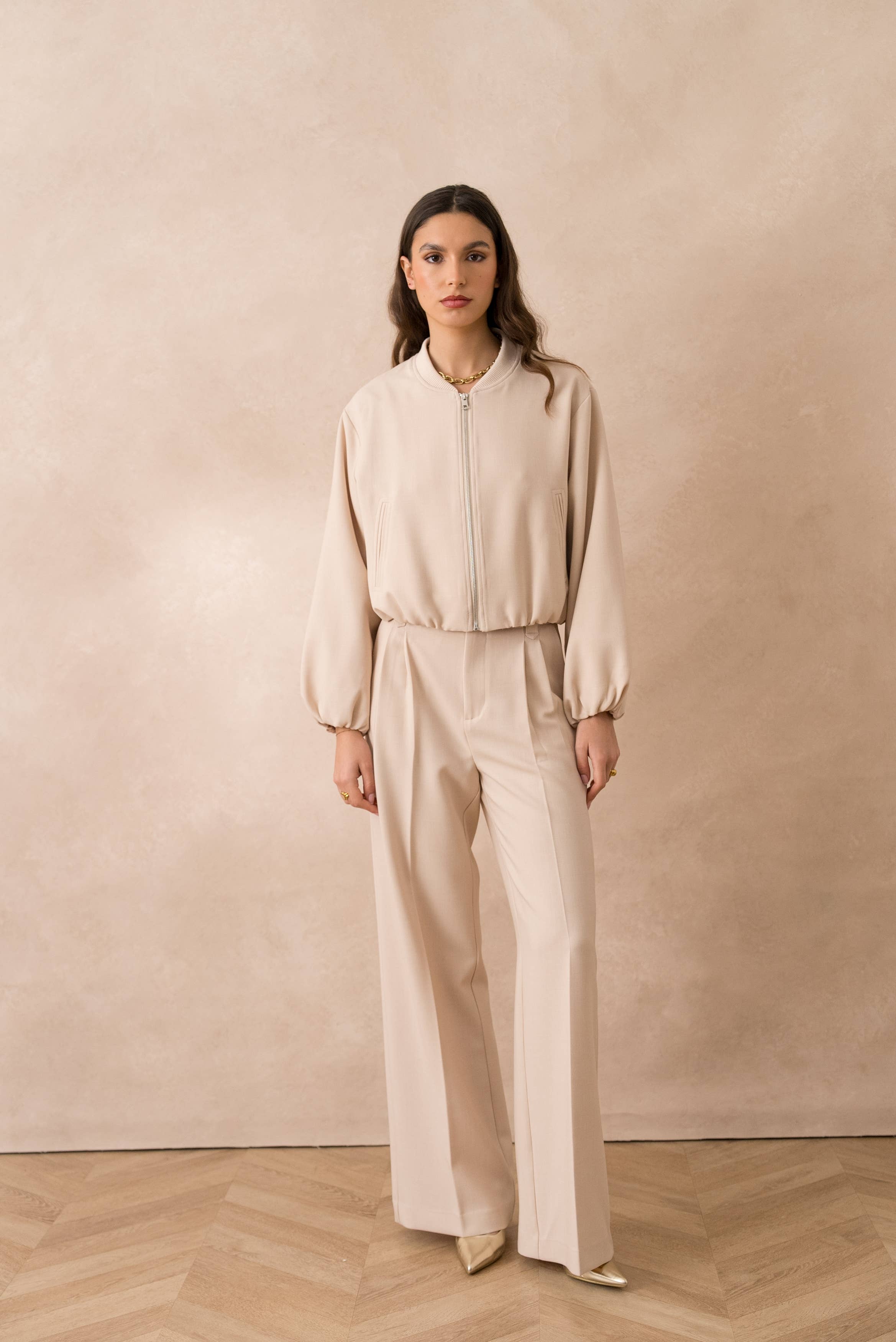 Attentif Paris - Wholesale Bomber Jacket - Women's - [Aura] Short bomber jacket with classic collar25