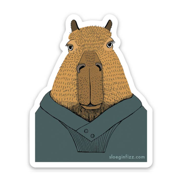 Big Bary the Capybara Sticker for wholesale by Sloe Gin Fizz