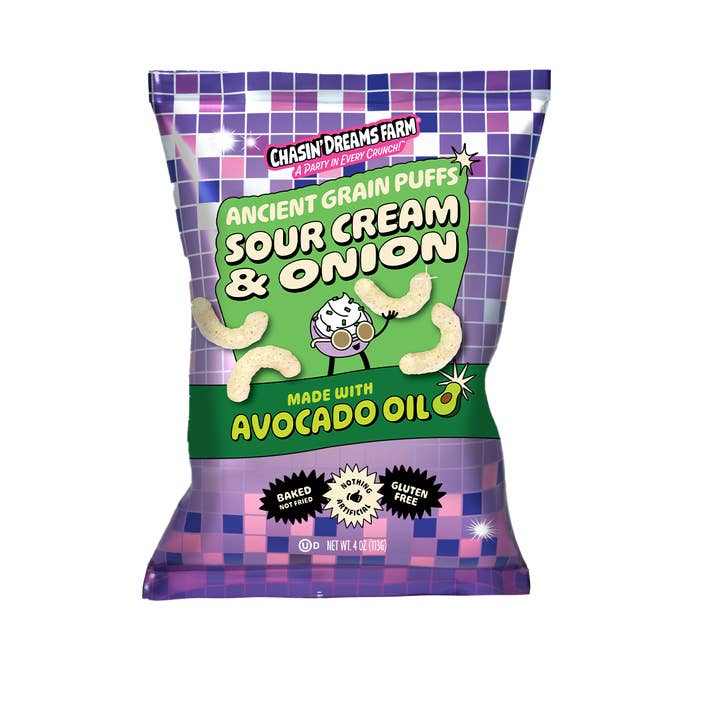 Sou Cream & Onion - Ancient Grain Puffs 4oz for wholesale by Chasin' Dreams Farm