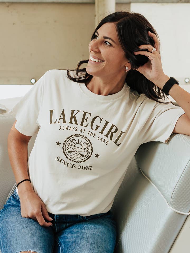 Lakegirl - Wholesale Screen Printed T-Shirt - Women's - Ringspun Short Sleeve Tee in Cappuccino
