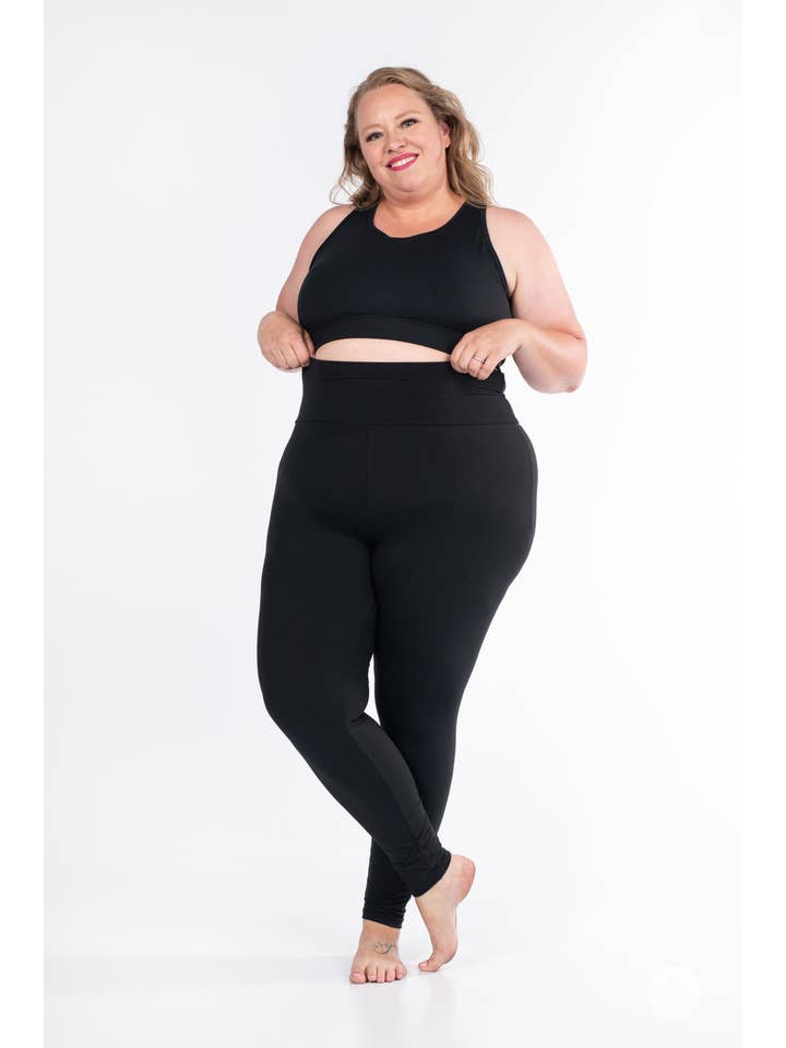 SweetLegs Clothing Inc – wholesale Sport-/loungeleggings – Dam – Svarta leggings med hög midja