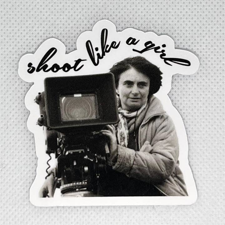 Agnès Varda Shoot Like A Girl Waterproof Sticker for wholesale by Literary by Ava