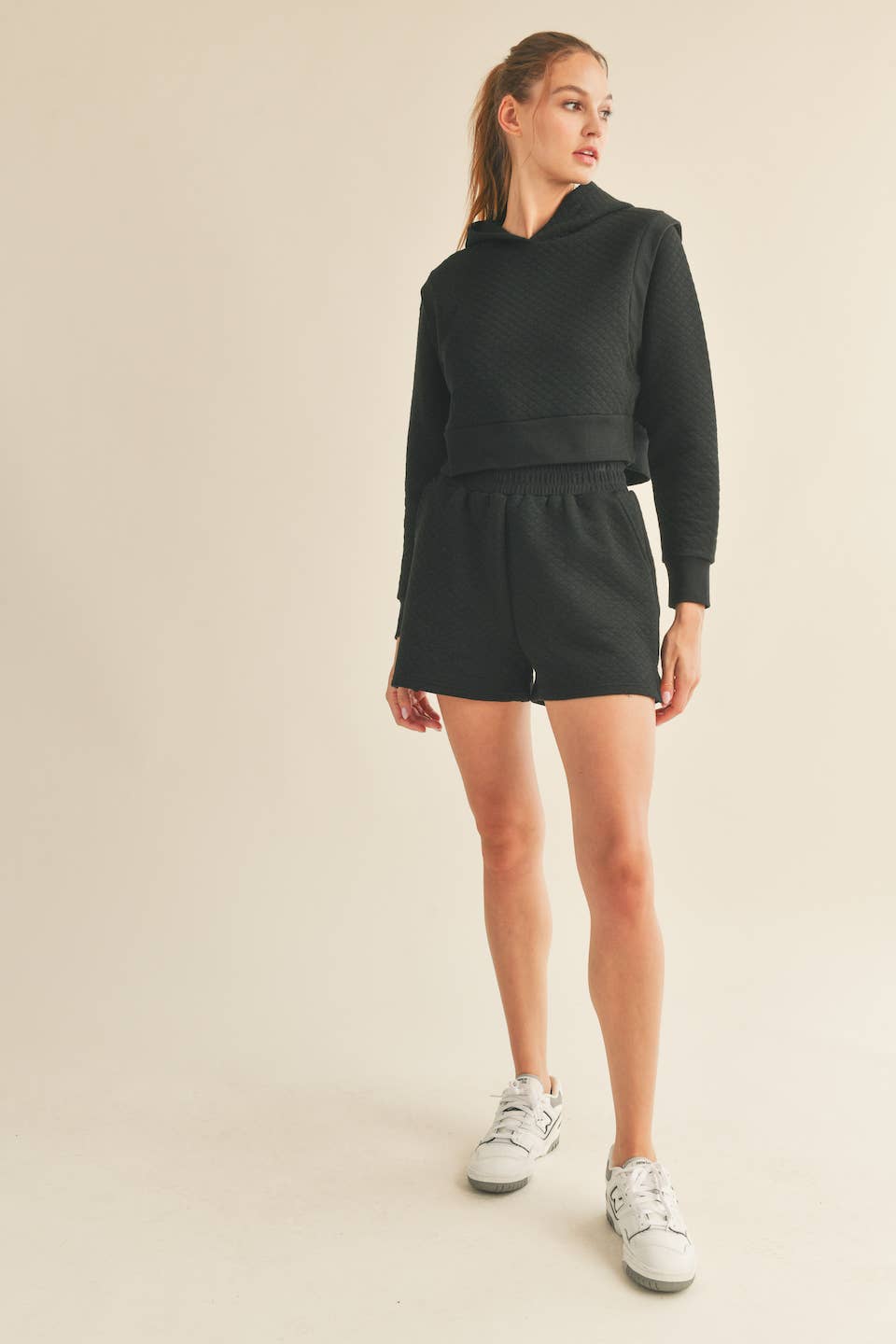 Sort Sorte quiltede bokseshorts for engroshandel på Faire