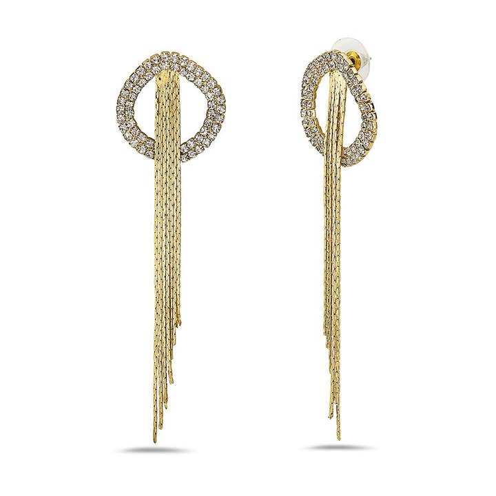 Brincos de borla de diamante falso por atacado de Jewelry Fiesta