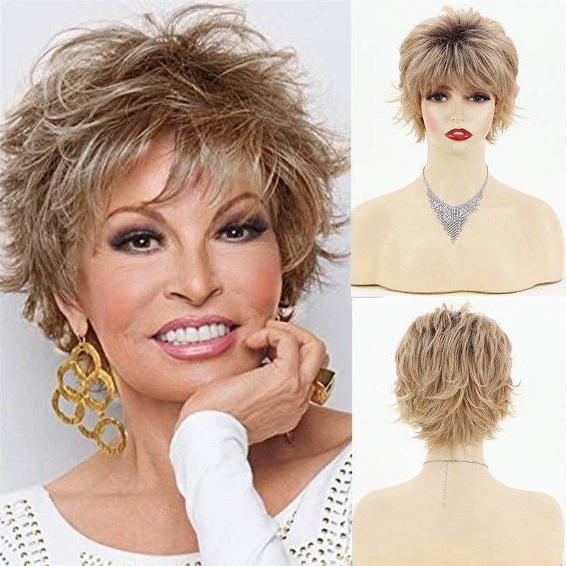 FurDecoration - Vente Perruque/extensions - Perruque Synthétique Courte Bouclée avec Bonnet9