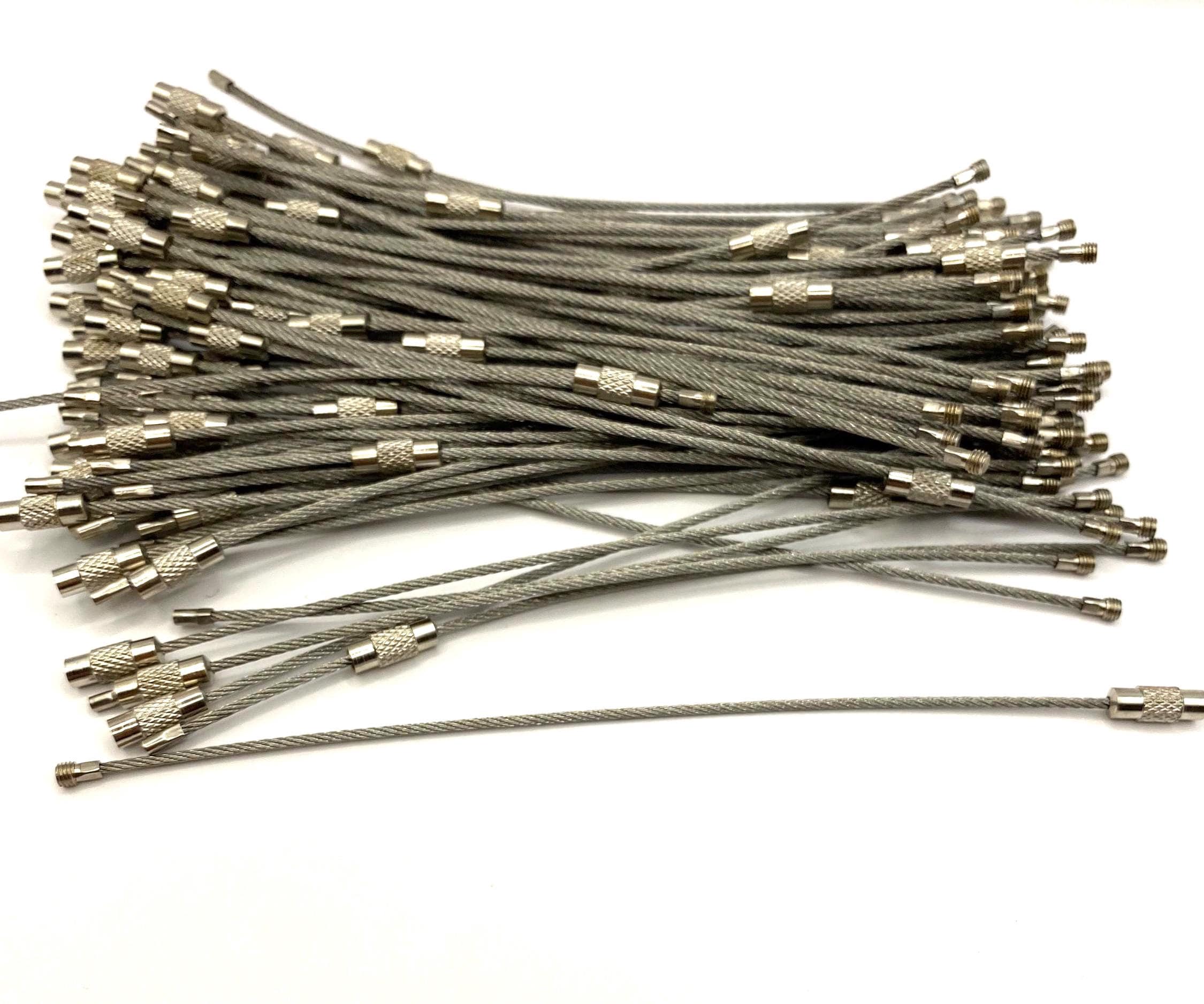 ASAP Craft Supplies - Wholesale Craft Supplies - 10 Count - 6 inch stainless steel wire cable - cup charms1
