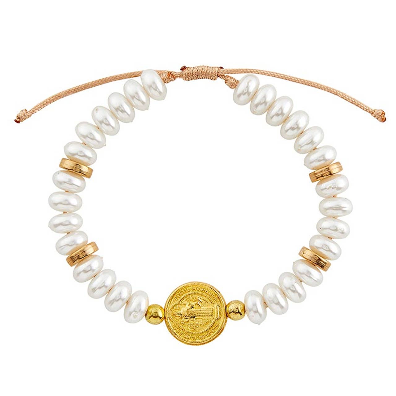 Christian Brands Catholic - Wholesale Beaded Bracelet - Pearl Saint Benedict1