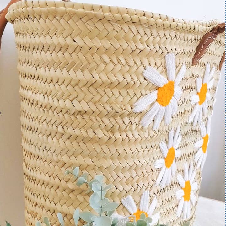 craftberber - Wholesale Beach Bag - French market bag, Straw bag with leather handle, Beach bag2