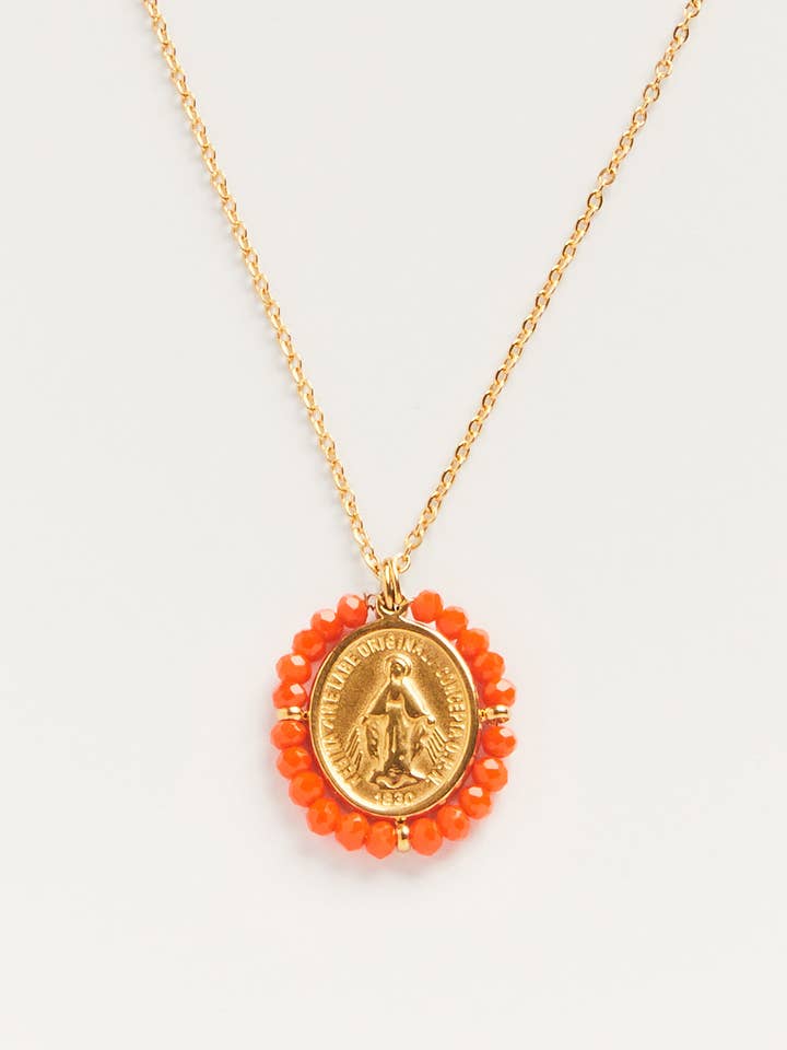 Santa Maria Orange - collana con medaglia dorata per la vendita all'ingrosso da parte di Palas