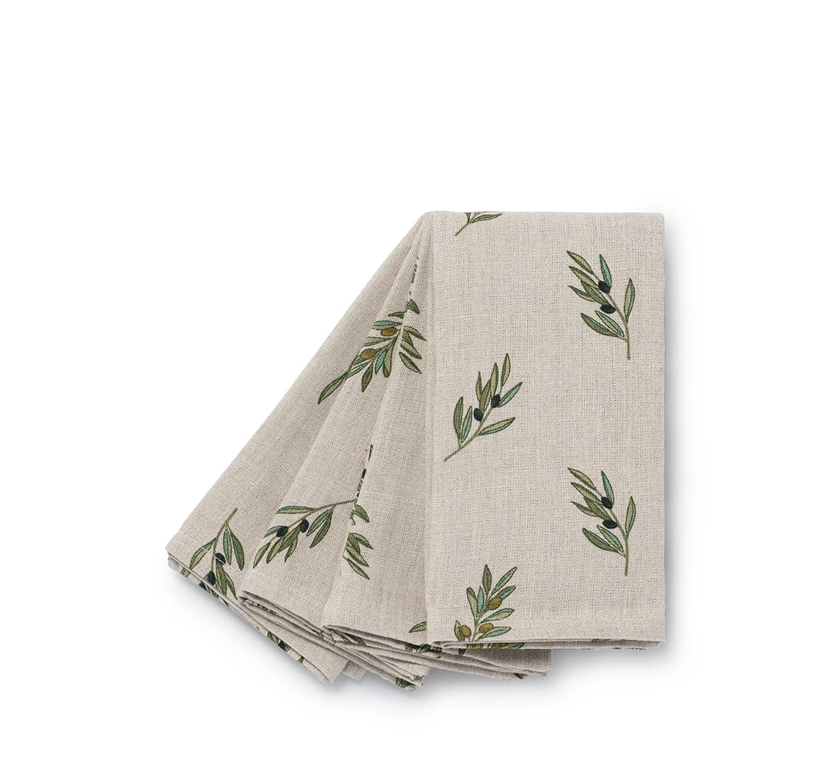 Sophie Allport – wholesale Dinner & cloth napkin – Olive Linen Napkins (Set of 4)3