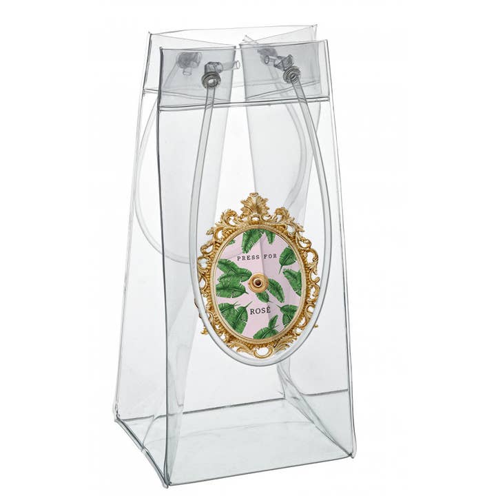 Portable Clear Wine Bag/Cooler - Press for Rosé for wholesale by Toss Designs