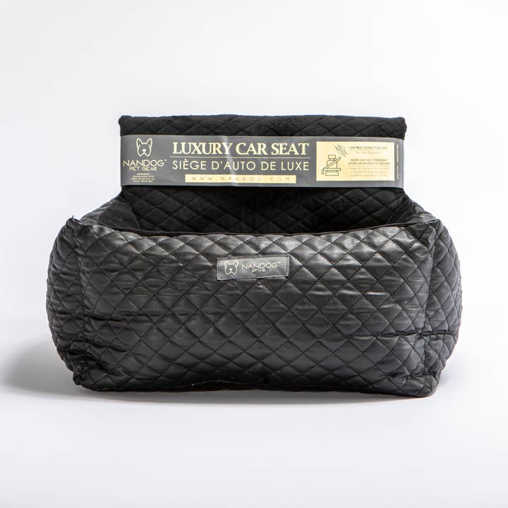 NANDOG Car Seat Quilted Vegan Leather BLACK for wholesale by Nandog Pet Gear Florida Authorized Reseller
