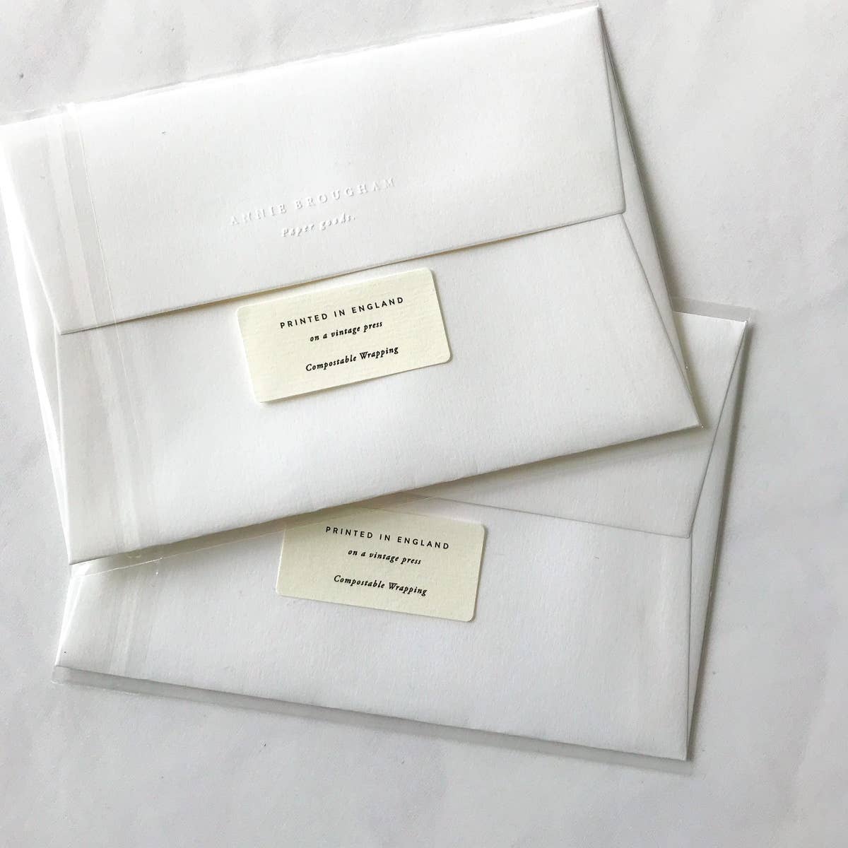 Annie Brougham Paper Goods. - Vendita all'ingrosso Biglietti di auguri generici - Nota piatta tipografica, bordo blu9