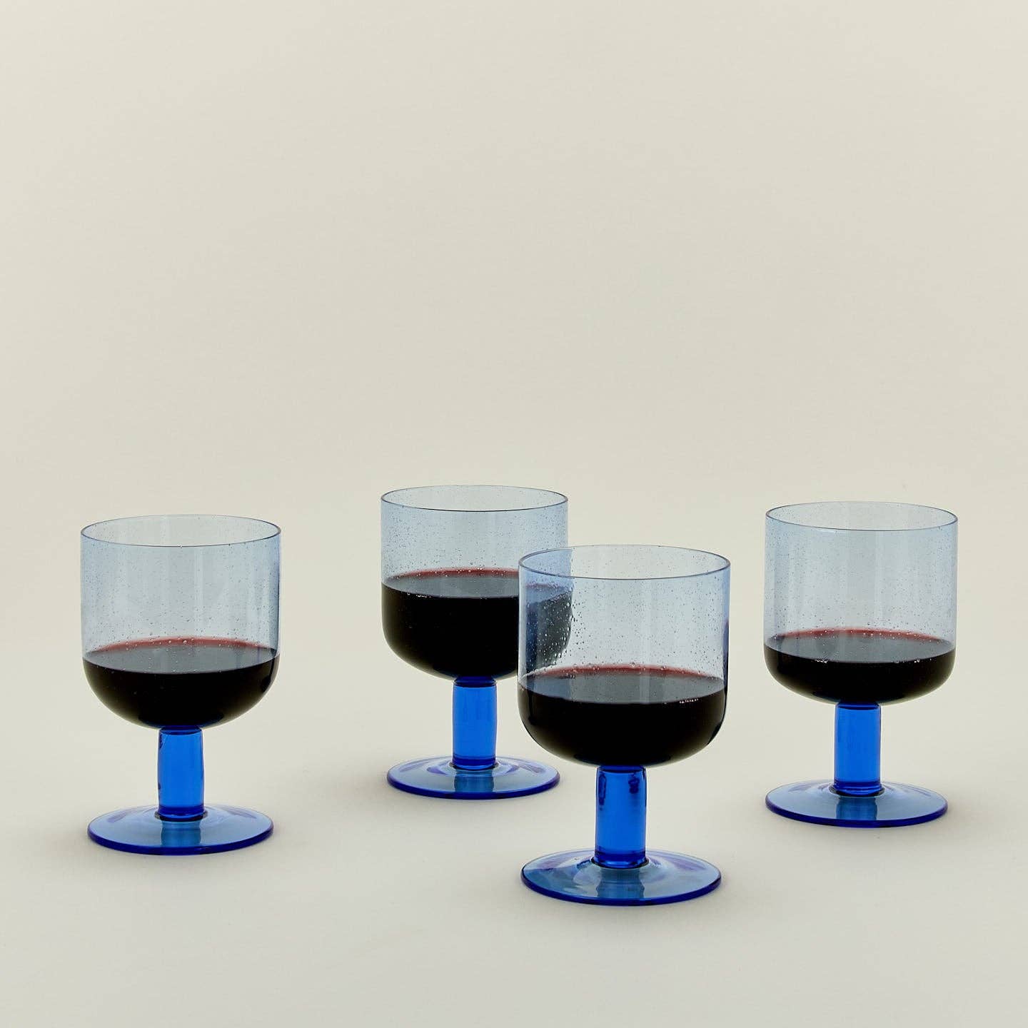 Hawkins New York - Wholesale Drinking Glass/Cup - SIMPLE SEEDED GLASSWARE - STEMMED - SET OF 4, BLUE1