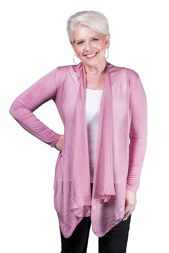 TINA Stephens Italy/Tees By Tina – wholesale Kofta - Dam – Carla Open Cardi w/Silk Trim (CLS201)11