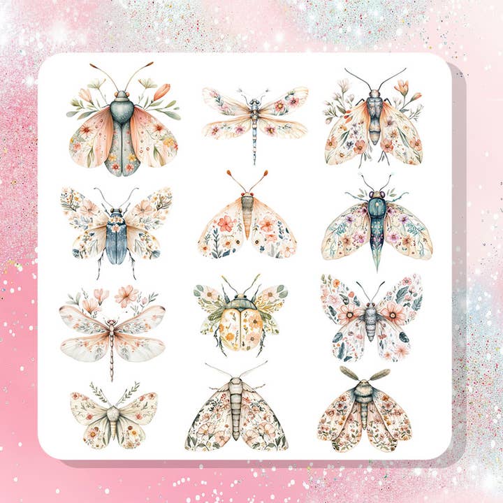 Celestial Moths Metaphysical Sticker Positive Transformation for wholesale by Bella Custom Printing