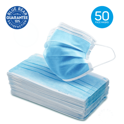 Blue Bear Protection - Vendita all'ingrosso Mascherina/visiera protettiva - Generic - Maschere usa e getta a 3 strati, confezione da 500