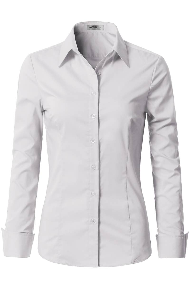NINEXIS - Vente Chemise à col boutonné – femme - CWTDSL028_Chemises à col boutonné à manches longues104