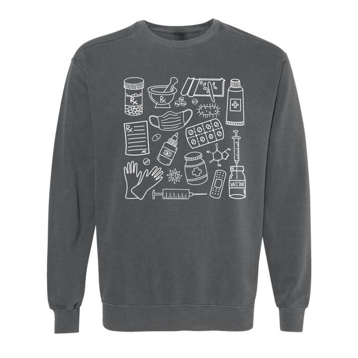 Meg Ann Co. - Wholesale Graphic Sweatshirt - Unisex - Pharmacy Doodles Crewneck2