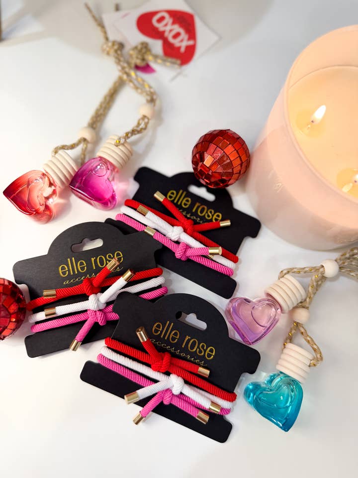 Valentines Accessories - Hair Tie Trio Pack for wholesale by Scented By Elle