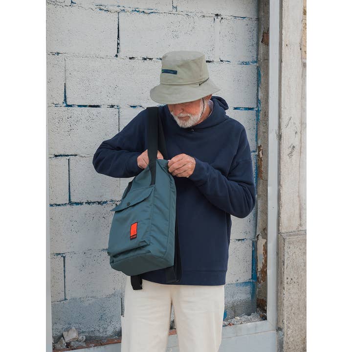 wetheknot - Wholesale Backpack - Unisex - Recycled convertible backpack (bottle green)— Recycled nylon1