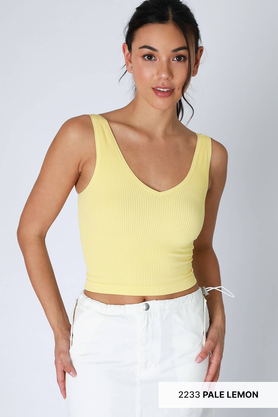 NIKIBIKI - Wholesale Knit Top - Women's - NS7575 - V Neck Ribbed Crop Top7