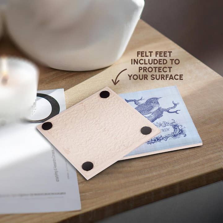 3dRose - Wholesale Coasters - 3dRose, Little Jenny Wren- pretty little bird and cartouche in blue, Coaster3