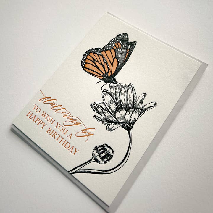 Rust Belt Love Paperie - Wholesale Birthday Card - Fluttering By To Wish You A Happy Birthday Card1