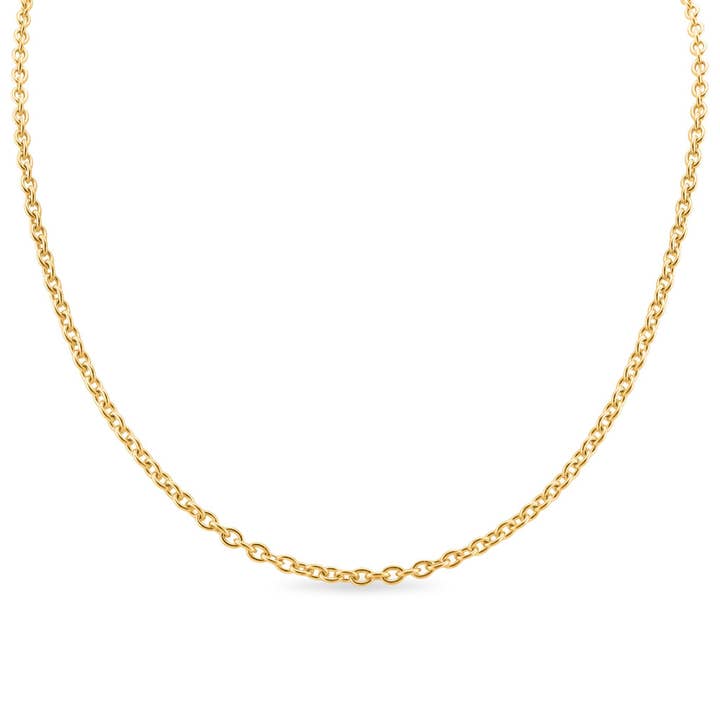 WJW - Wholesale Link & Chain Necklace - 10 Pack - Gold 16" Stainless Steel Loop Chain Necklace Pack