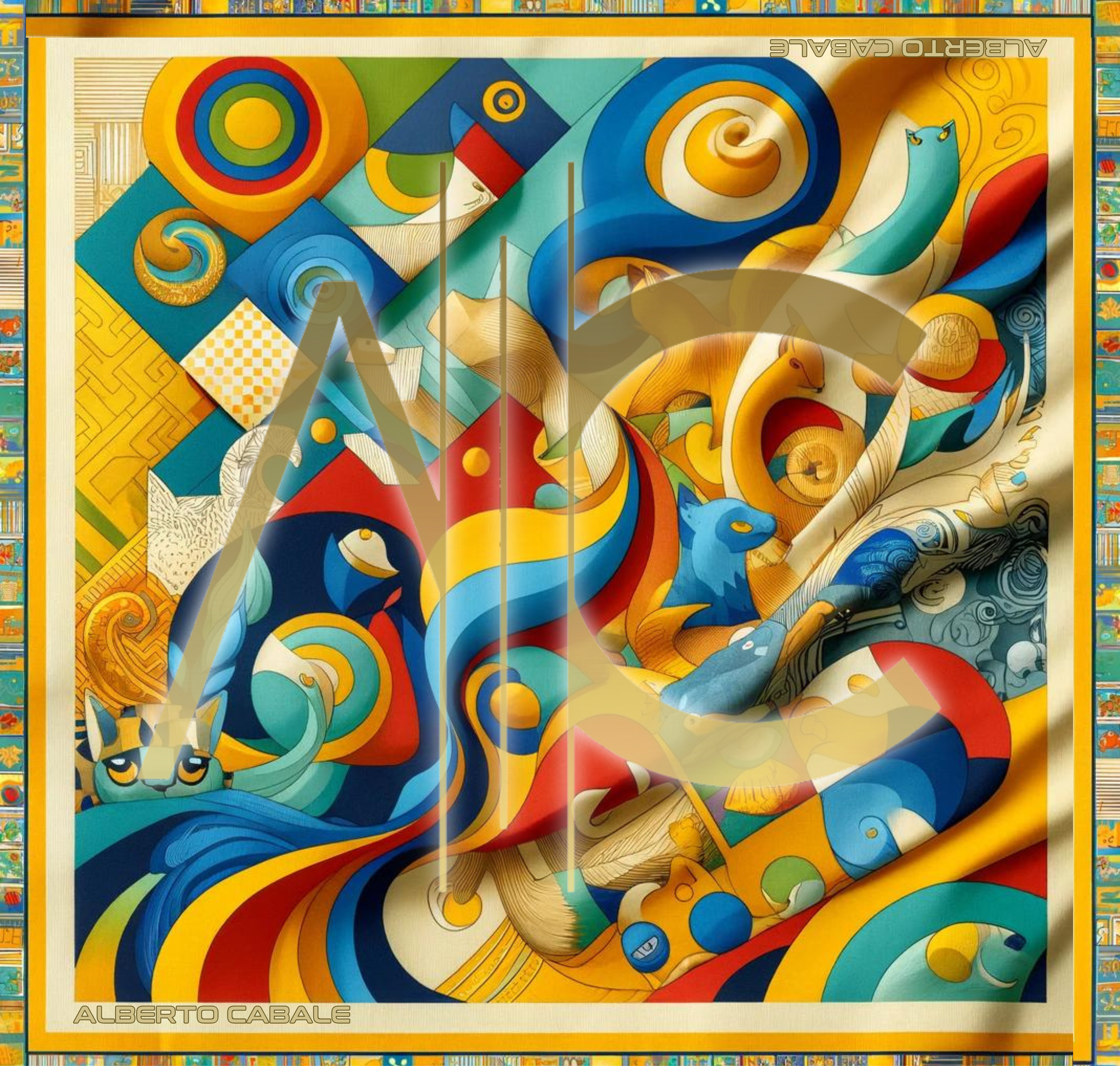 Multi color Dreaming Cléo small silk square for wholesale on Faire0