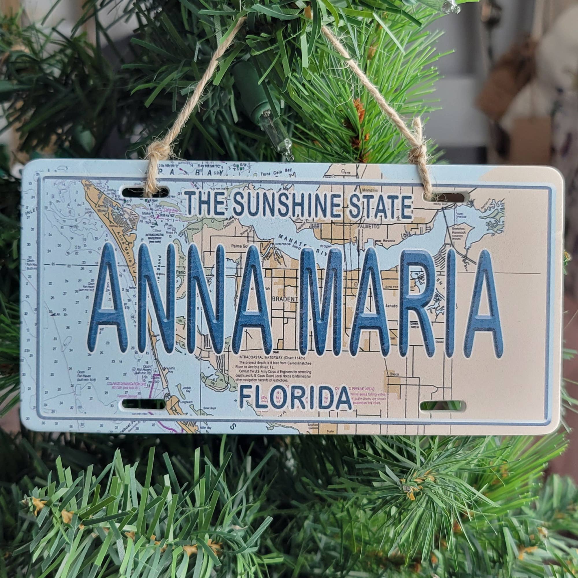 Map Mom - Wholesale Ornament - Wood License Plate Ornament with Map -Custom Location! 4