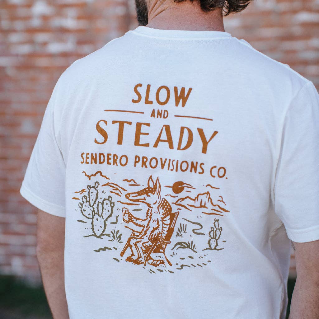 Vintage White Slow & Steady T-Shirt for wholesale on Faire5