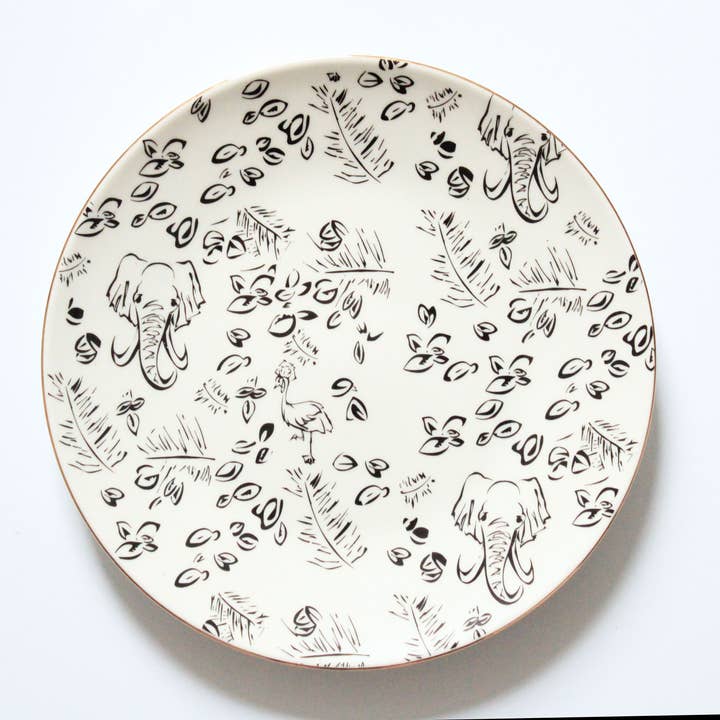 Kenya Dinner Plate - White Safari Set of 4 for wholesale by milly sands interiors ltd.