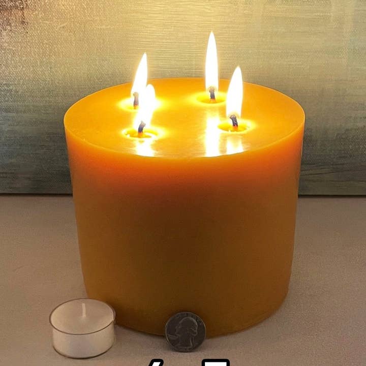 6x5" Beeswax Pillar Candles for wholesale by Bees Light Candles