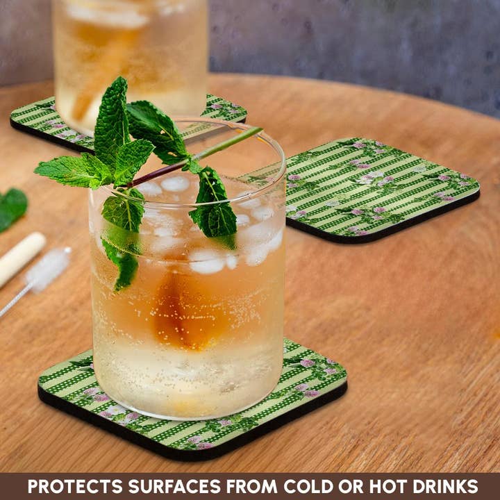 3dRose - Wholesale Coasters - 3dRose, Green Polka Dots Rows and Irish Floral Pattern, Coaster9