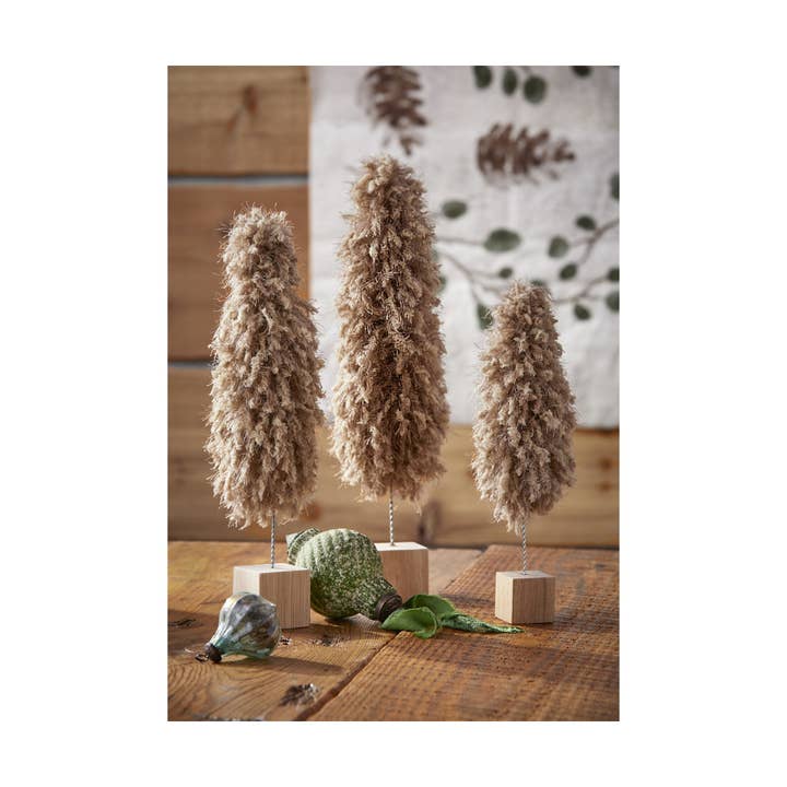 tag - Wholesale Christmas Decoration - Minky Fleece Tree Tall - Taupe