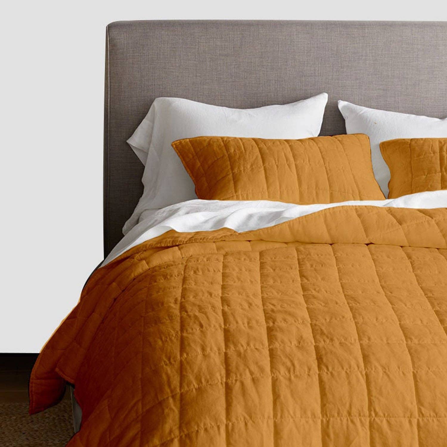 The Tangerine Store - Wholesale Bedding Set - Box stitch - Linen Cotton Quilt Sets1