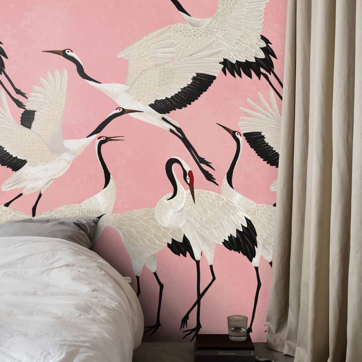 Graciösa tranor i flykt tapetkollektion för wholesale av Wallpapers4Beginners