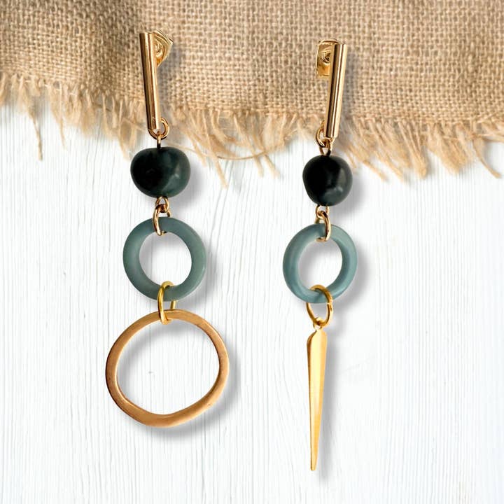 Pretty Pink Eco-Jewellery - Vente Boucles d'oreilles pendantes - Boucles d'oreilles Desigual tagua