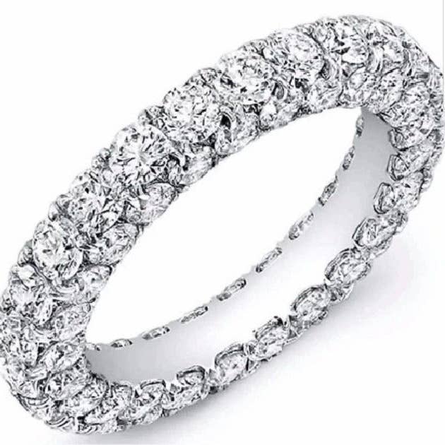 Anello Eternity in zirconia cubica impiallacciato con diamanti 813R100 per la vendita all'ingrosso da parte di Diamond Veneer Travel Jewelry